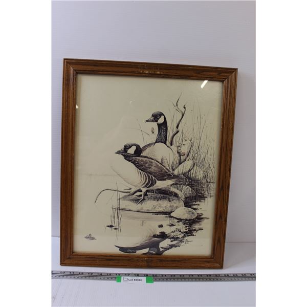 Canadian Geese by Ray Shaw Framed Print - 18" x 23"