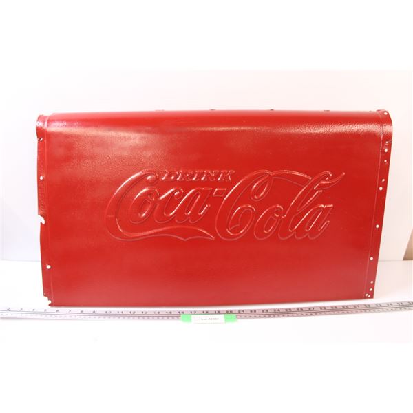 Coca Cola Metal Sign from 1950's Cooler - 28.5" x 16"