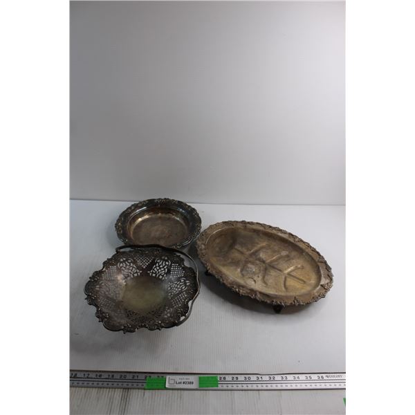 Silver Plate, Basket and Tray