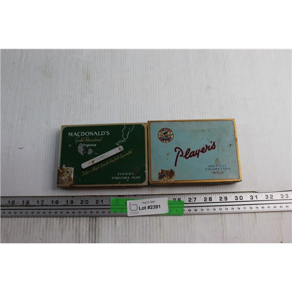 (2) Cigarette Tins 6'' x 4.5''