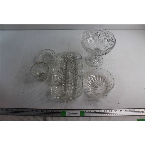 (5) Assorted Glass Candy Dishes