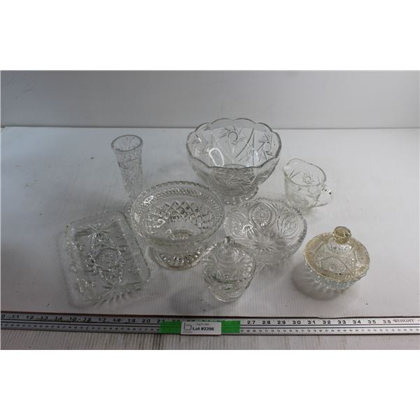 (3) Bowls and Assorted Glassware
