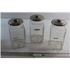 Image 1 : (3) Glass Candy Store Jars - w/ Lids