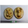 Image 1 : (3) Deer Head Chalkware Wall Decorations