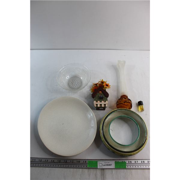 Bowl, Plate, Wall Flower Perfume and Assorted Items
