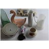 Image 3 : Chess and Checkers Pieces, (3) Vases, Belt and Assorted Items