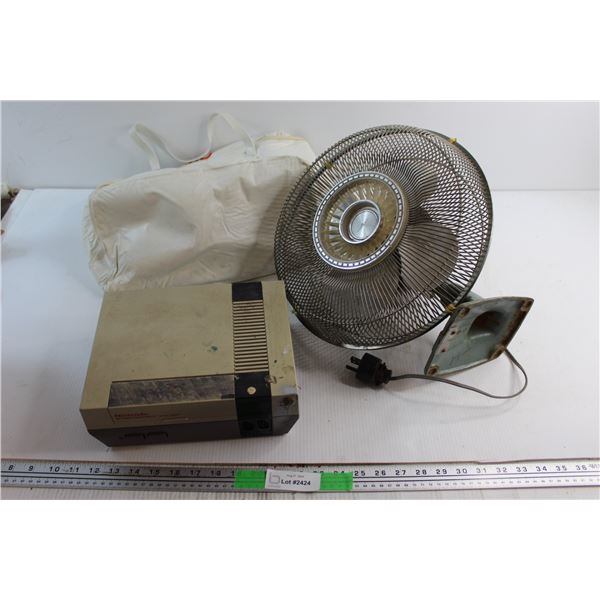 Vintage Mastercraft Fan, Nintendo NES Console - Untested and Co Op Cooler Bag