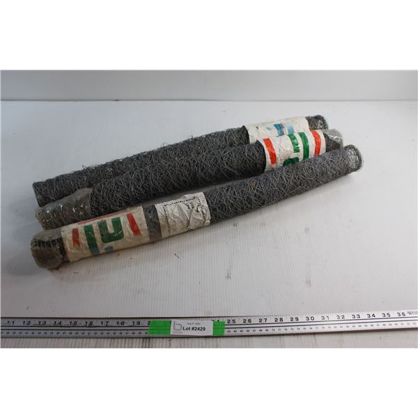 (3) Chicken Wire Rolls 24'' x 25'