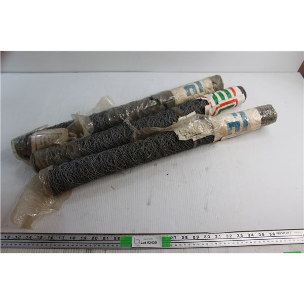 (3) Chicken Wire Rolls 24'' x 25'