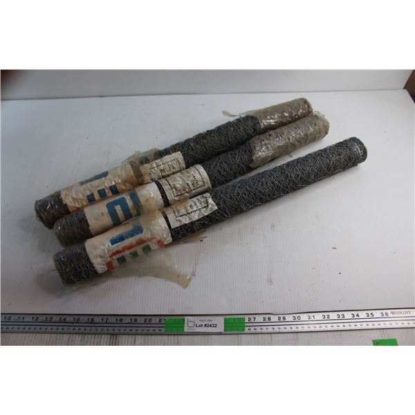 (3) Chicken Wire Rolls 24'' x 25'