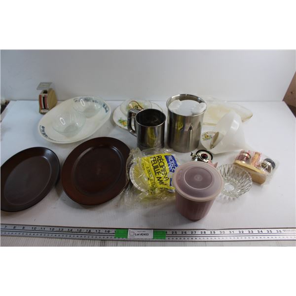 Assorted Plates, Food Scale, Salt&Pepper Shakers and Assorted Items