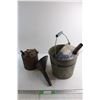 Image 1 : *Gas Can, Metal Funnel and Galvanized Oil Funnel Bucket