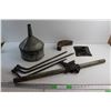 Image 1 : (3) Tire Wrenches, Metal Funnel and Car Jack