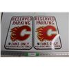 Image 1 : (2) Calgary Flames Reserved Parking Signs 18'' x 12''