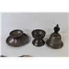 Image 2 : Small Metal & Pewter Plates - Candle Holders - Bell