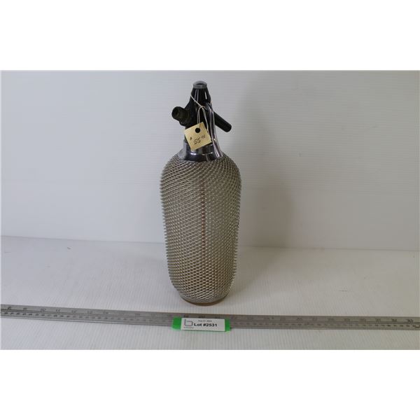 Vintage Chainmail Art Deco Seltzer Spritzer Bottle