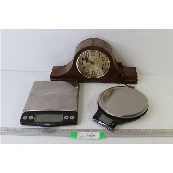 Spartus Electric Clock (running) - (2) Digital Scales (not working)