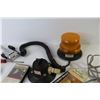 Image 2 : Magnetic Amber Warning Light - Pump Suction Cup - Brass Latch - Crank Flashlight - Soldering Iron - 
