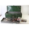 Image 1 : Galvanized Tool Box w/Tray - Saw Blades - Puller - Misc. Items