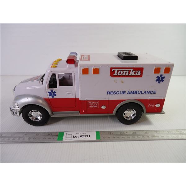Tonka Plastic Toy Ambulance- 14" long