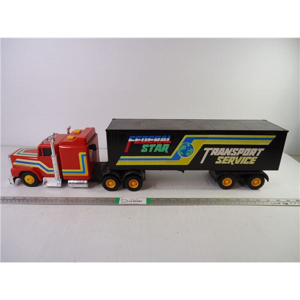 Plastic Semi Truck and Trailer- 30" Long