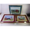 Image 1 : (3) Homemade Framed Tractor Pictures in 20"x16" Frames (some Frame damage and missing glass)