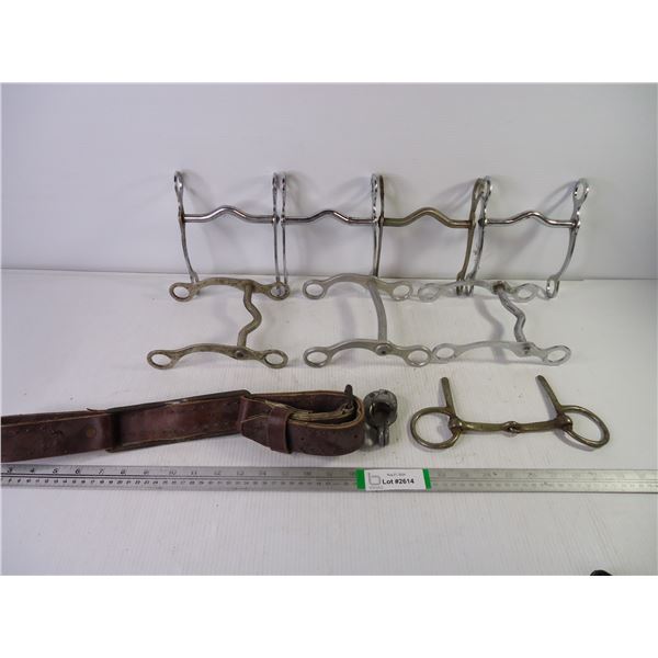 (7) Vintage Metal Horse Tack Riding Equine,(1) Vintage Horse Snaffle Bit, Hobbles, Roping Accessory 