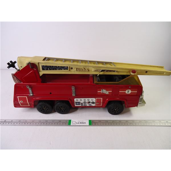 Metal Tonka Fire Truck-missing pieces and damage