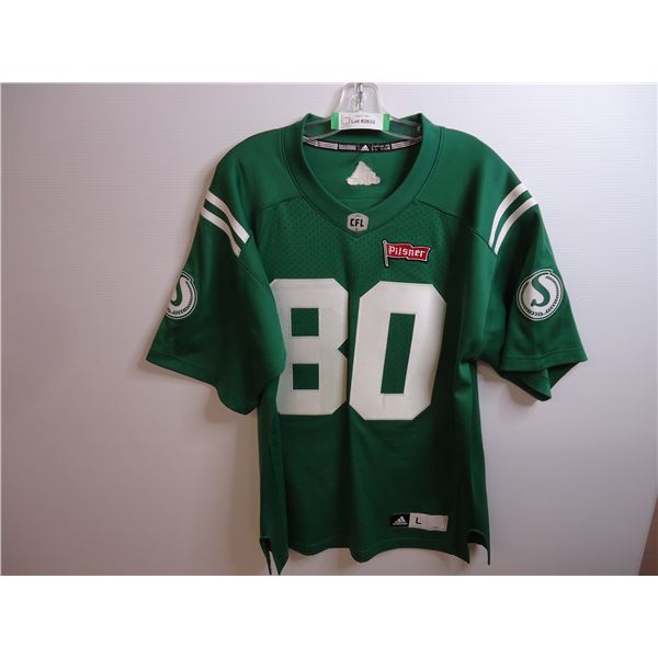 *Saskatchewan Roughriders Jersey-Narcisse #80 Size Large