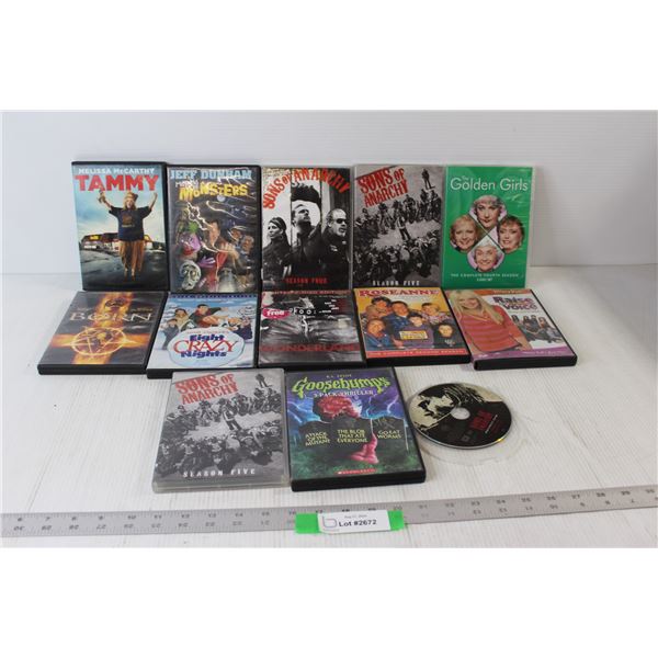 Assorted DVD Movies TV Shows: Tammy, Adam Sandler's Eight Crazy Nights, Sons of Anarchy Full Season 
