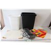 Image 1 : (2) Small Garbage Bins, Farberware Cutting Board, Shredmaster Paper Shredder - Tested Works, Heart S