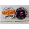 Image 1 : (2) Circular Metal Signs: Air-Speed Gasoline, Atlantic Motor Oil For Fords