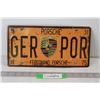 Image 1 : Porsche License Plate Metal Sign