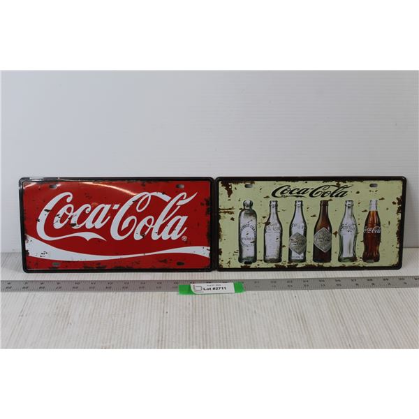(2) Coca-Cola Metal Signs