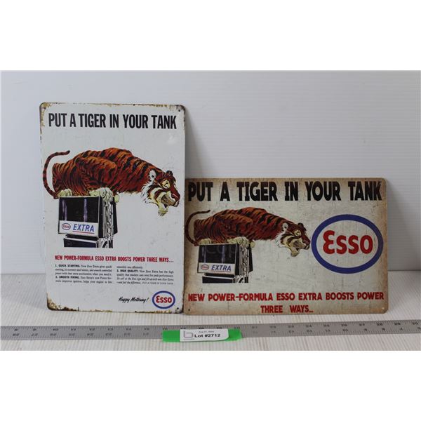 (2) Esso Metal Signs