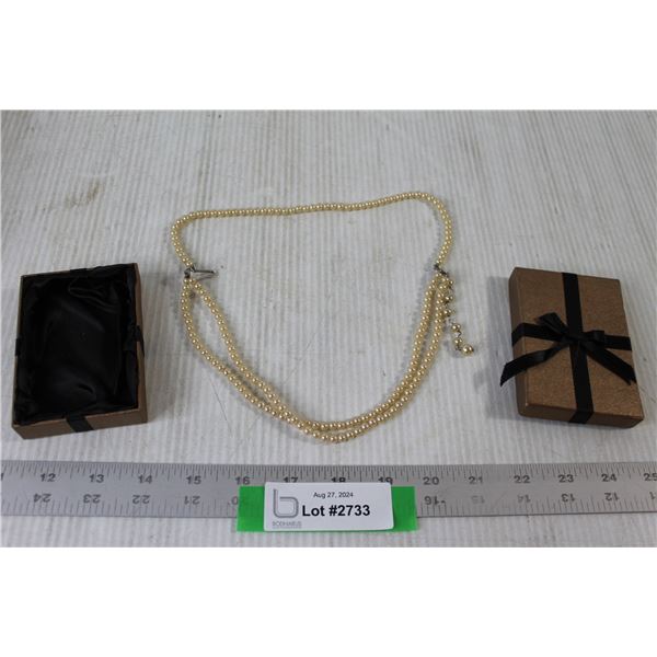 Pearl Double Strand Necklace - Cannot Guarantee Authenticity