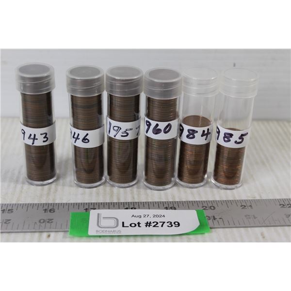 (6) Stacks Of Pennies: 1943, 1946, 1957, 1960, 1984, 1985