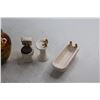 Image 2 : Ceramic Vase, Fish Statue, (6) Owl Figurines and Porcelain Decorations