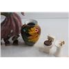 Image 4 : Ceramic Vase, Fish Statue, (6) Owl Figurines and Porcelain Decorations