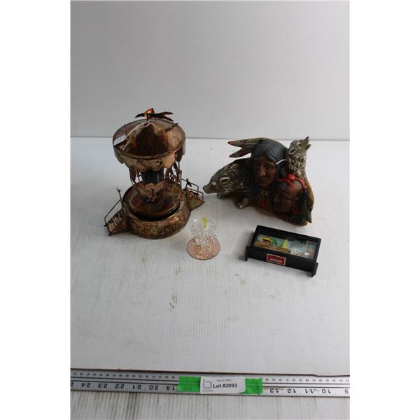 Indigenous Sculpture, (2) Carousels and Nature View Decoration