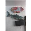 Image 4 : 5 pc Cutlery Set, Wooden Fish and Shark Decorations and Possession Perfume