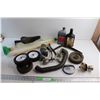 Image 1 : Bike Seat, 2 Cycle Oil and Hydraulic Jack Oil, Lawn Mover Wheels and Assorted Items