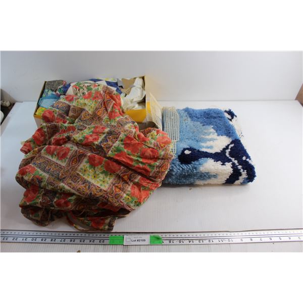 Assorted Quilting Patches, Floor Mat and Dress