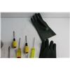 Image 4 : Rubber Gloves, (9) Screwdrivers and Assorted Items