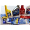 Image 2 : Assorted Automotive Liquids, Car Care Accessories, Gloves, Tape Measure and Plastic Tote