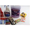 Image 3 : Assorted Automotive Liquids, Car Care Accessories, Gloves, Tape Measure and Plastic Tote