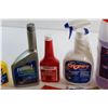 Image 4 : Assorted Automotive Liquids, Car Care Accessories, Gloves, Tape Measure and Plastic Tote