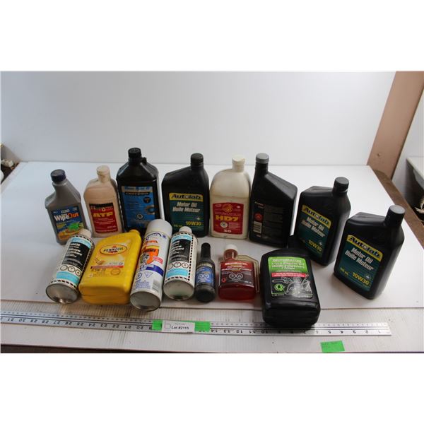 (15) Assorted Automotive Liquids - Motor Oil, Silicone Lubricant and Transmission Fluids