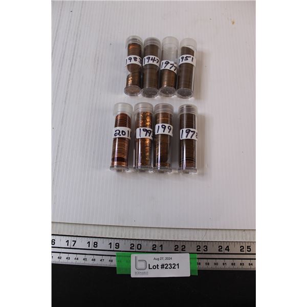 (8) Tubes of Pennies - Assorted Years