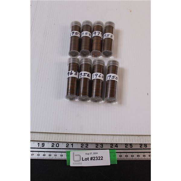 (8) Tubes of Pennies - Assorted Years